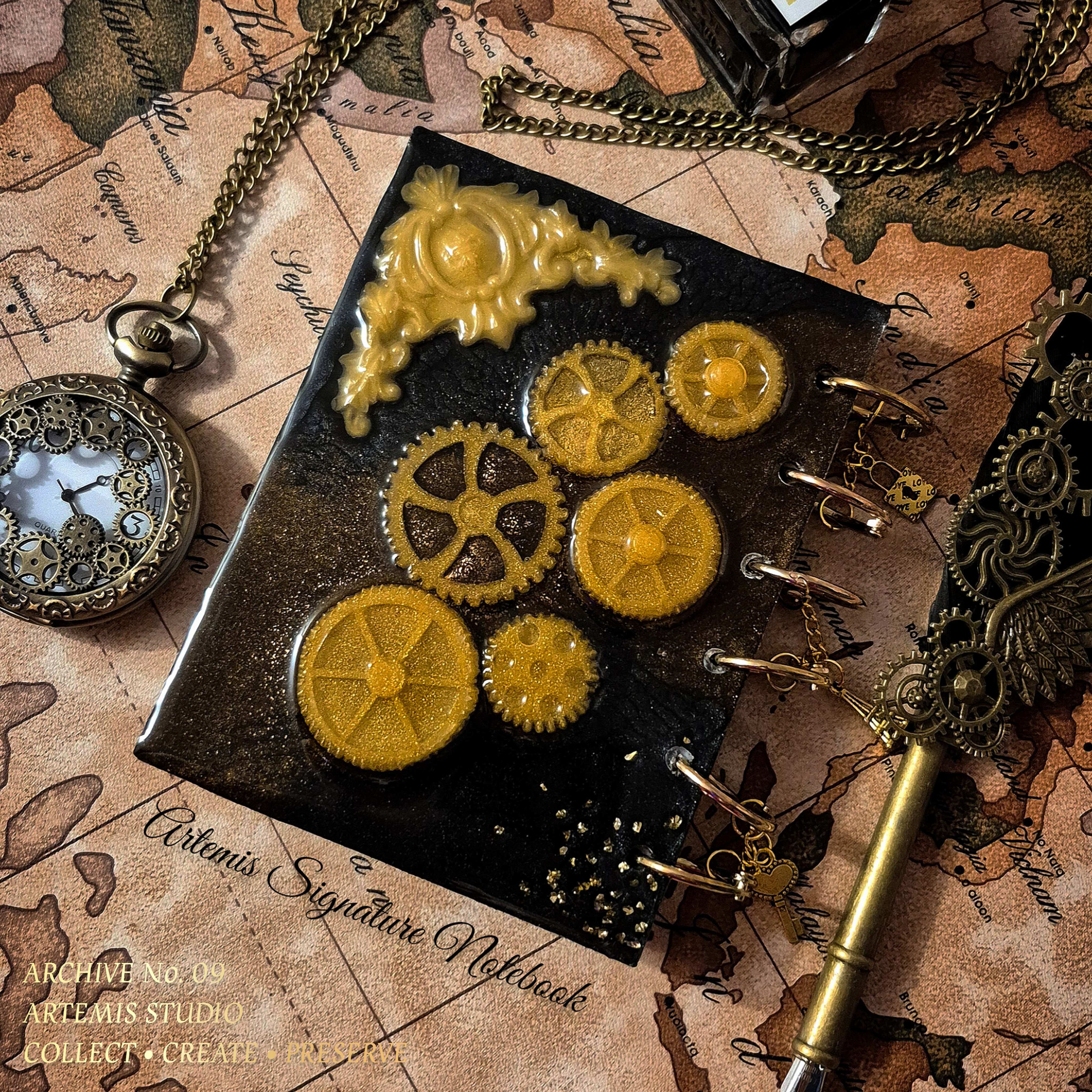دفترچه رزینی طرح استیم پانک Steampunk
